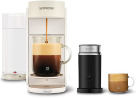 Nespresso+by+De%26%23039%3BLonghi+Vertuo+Up+Capsule+Coffee+Machine+Bundle+-+Pearl+White%5E