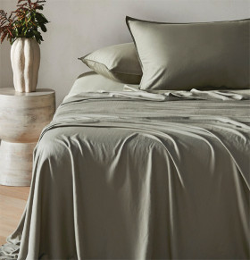 Australian-House-Garden-Palm-Cove-Washed-Bamboo-Cotton-Sheet-Set on sale