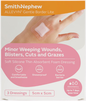 Allevyn-Gentle-Border-Lite-3-Dressings-5cm-x-5cm on sale