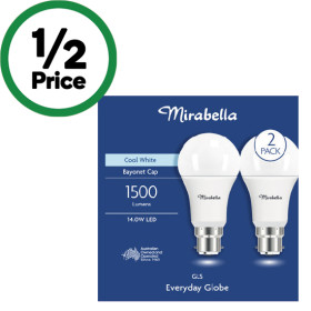 Mirabella-LED-GLS-140W-1500Lumens-Globe-Pk-2 on sale