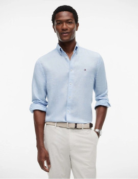 Tommy-Hilfiger-Pigment-Dyed-Linen-Shirt-Blue on sale