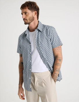 Basque-Shirt-Blue-Geometric-Print on sale