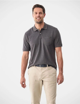 Gazman-Oxford-Pocket-Polo-Charcoal on sale