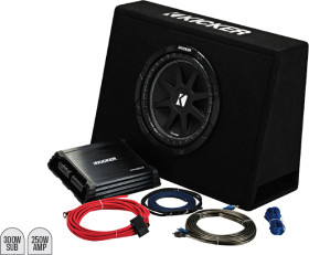 Kicker-10-Subwoofer-in-Slim-Enclosure-Plus-Amplifier-Wiring-Kit on sale