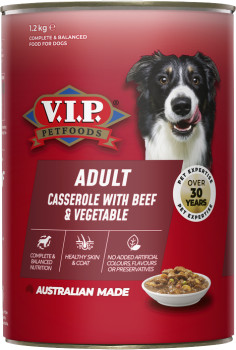 V.I.P.+%26lsquo%3BAdult%26rsquo%3B+6+x+1.2kg+Casserole+with+Beef+and+Vegetables+Wet+Dog+Food