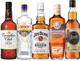 Canadian-Club-Original-Whisky-Gordons-London-Dry-Gin-Jim-Beam-White-Label-Bourbon-Bundaberg-Bourbon-Barrel-Campfire-Rum-or-Sailor-Jerry-Spiced-Rum-700mL on sale