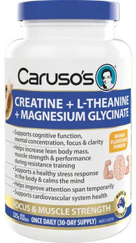 NEW-Carusos-Creatine-L-Theanine-Magnesium-Glycinate-Powder-225g on sale