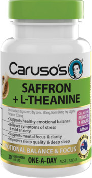 Carusos-Saffron-L-Theanine-30-Tablets on sale