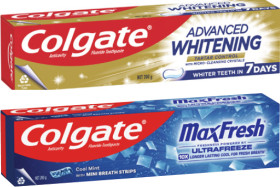 Colgate-Advanced-Whitening-Tartar-or-Max-Fresh-Toothpaste-200g on sale