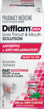Difflam-Plus-Sore-Throat-Mouth-Solution-200mL on sale
