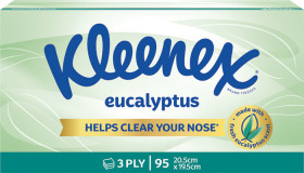 Kleenex-3-Ply-Facial-Tissues-Eucalyptus-95-Pack on sale