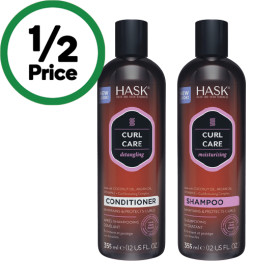 Hask-Curl-Care-Shampoo-or-Conditioner-355ml on sale