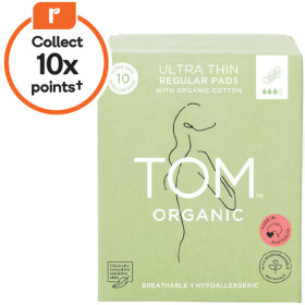 TOM+Organic+Ultra+Thin+Cotton+Pads+with+Wings+Pk+10
