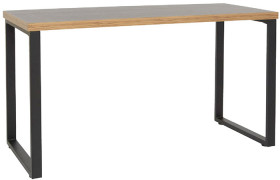Otto-Contour-Home-Office-Study-Woodgrain-Desk-1400mm-Black on sale