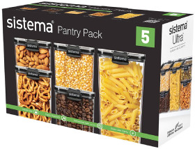 Sistema+Ultra+Square+Clear+5+Pack