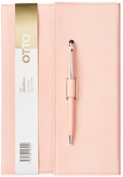 Otto+A5+Tri-Fold+Notebook+with+Pen+192+Pages+Pink