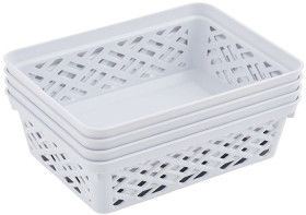 Keji-Small-Storage-Tray-800mL-4-Pack-White on sale