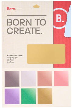 Born-A4-Cardstock-Metallic-22-Pack on sale