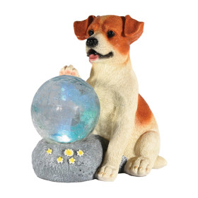 Mirabella+Solar+Crackle+Glass+Cat+or+Dog
