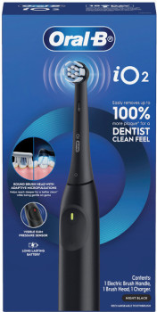 Oral-B-iO2-Clean-Gentle-Rechargeable-Toothbrush-Black-1-Each on sale