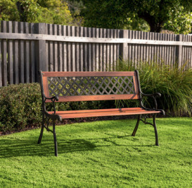 Marquee-Timber-Bench-with-Cast-Iron-Back on sale