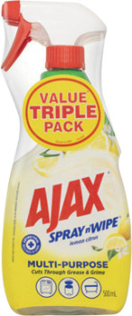 Ajax-Spray-n-Wipe-3-x-500mL-Pack-Lemon-Citrus-Antibacterial-Cleaning-Spray on sale