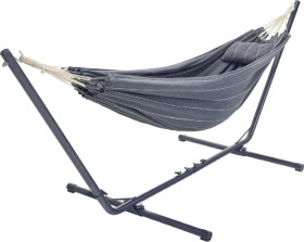 Two-Trees-Grey-and-White-Pinstripe-Double-Hammock-Kit on sale
