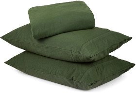 Stonewashed-Cotton-Sheet-Set-King-Bed-Green on sale