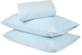 Stonewashed-Cotton-Sheet-Set-King-Bed-Blue on sale