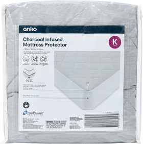 Charcoal-Infused-Mattress-Protector-King-Bed-Grey on sale