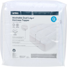 Washable-Dual-Layer-Mattress-Topper-Queen-Bed-White on sale