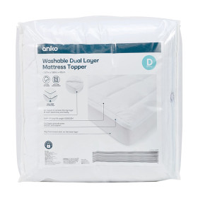 Washable-Dual-Layer-Mattress-Topper-Double-Bed-White on sale