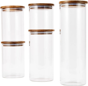 Set-of-5-Glass-Food-Storage-Canisters on sale