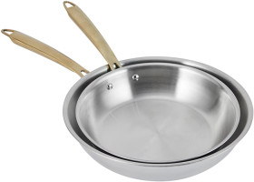 2-Pack-Stainless-Steel-Tri-Ply-Frypans on sale