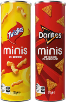 Twisties-Cheese-115g-Doritos-Cheese-Supreme-120g-or-Cheetos-Cheese-Bacon-90g-Minis-Canister on sale
