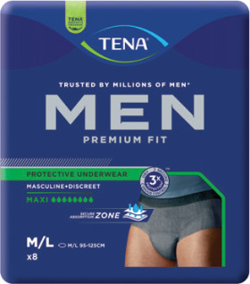 Tena+Men+Premium+Fit+Protective+Underwear+Level+4+M%2FL+8+Pack