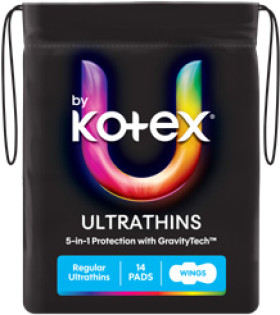 U+by+Kotex+Ultrathins+Regular+Pads+With+Wings+14+Pack