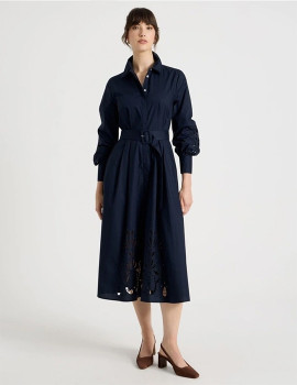 Basque-Long-Sleeve-Cotton-Cutwork-Shirt-Midi-Dress on sale