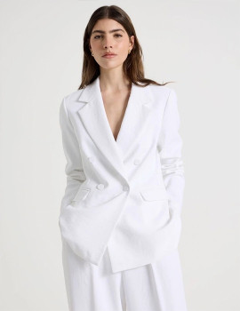 Blaq-Double-Breasted-Blazer-White on sale