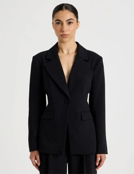 Blaq-Double-Breasted-Blazer-Black on sale