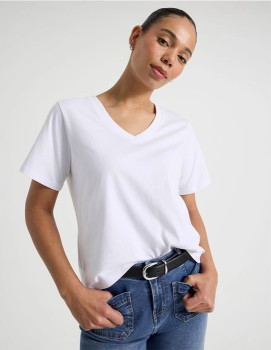 Grab-Relaxed-V-Neck-Tee-White on sale