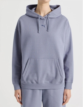 Puma+Essential+Cat+Logo+Relaxed+Hoodie+-+Grey