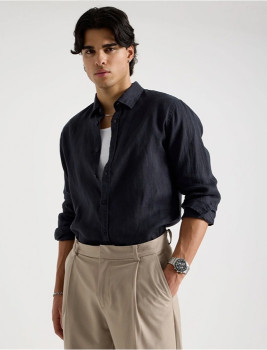 Blaq-Linen-Shirt-Navy on sale