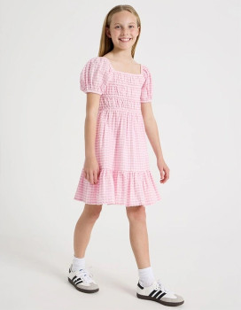 Tilii-Puff-Sleeve-Gingham-Dress on sale
