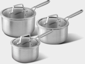 The-Cooks-Collective-3pc-Tri-Ply-Saucepan-Set-16-18-and-20cm on sale