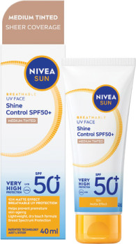 Nivea+Sun+Breathable+UV+Face+Shine+Control+SPF50%2B+Medium+Tinted+Sheer+Coverage+40mL