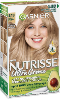 Garnier+Nutrisse+8.13+Medium+Ash+Beige+Blonde+1+Pack