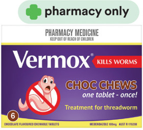 Vermox+Choc+Chews+6+Chewable+Tablets