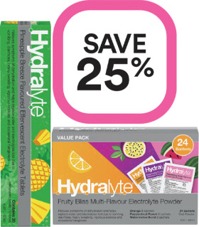 Save-25-on-Selected-Hydralyte-Products on sale