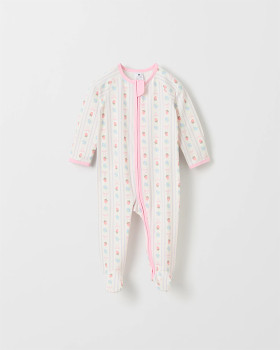 Baby+Organic+Cotton+Zip+Coverall+-+Berry+Stripe+Pink